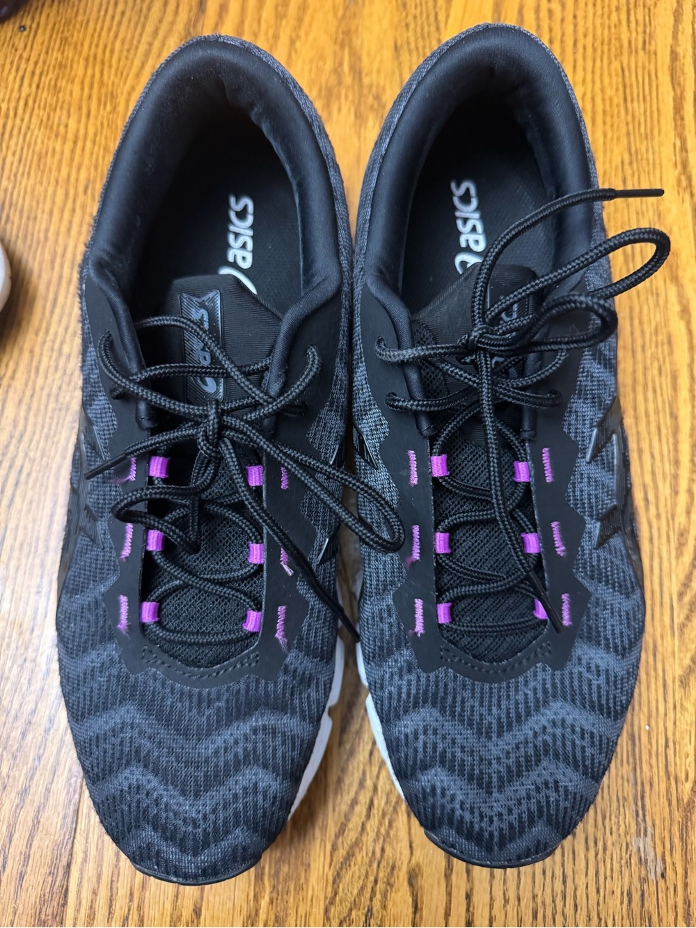 ASICS Black Athletic Shoes with Purple Accents